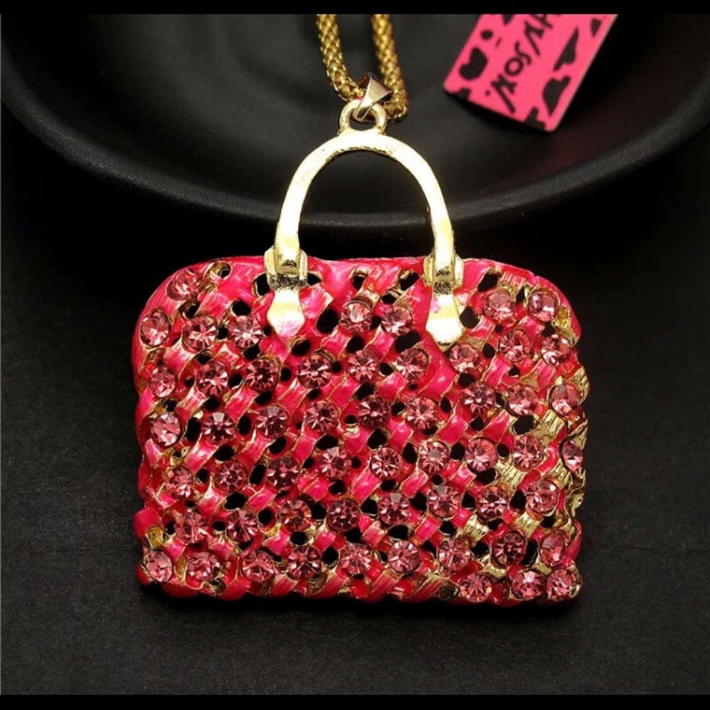BETSEY JOHNSON ~Red Purse Necklace